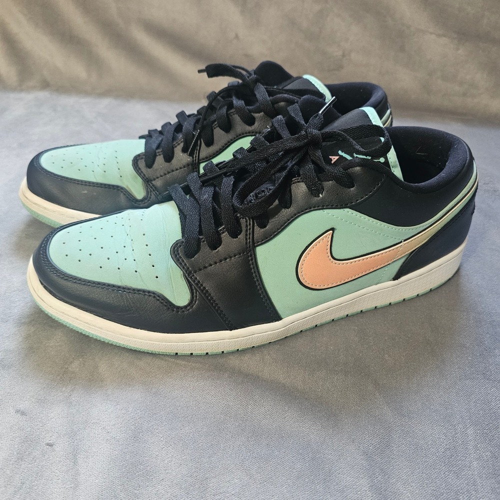 Air Jordan 1 Low SE Tropical Twist Mens 13 Black Turquoise - Picture 2 of 10